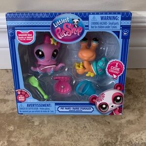 Littlest Pet Shop Pet Pairs Treasure Hunt Pet Duo NEW octopus snail beach rare